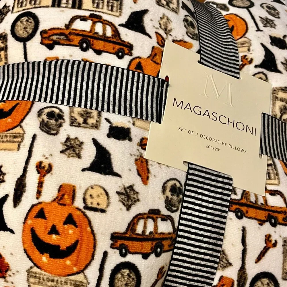 Magaschoni Halloween Viral Halloweentown Pumpkin Decorative Pillows Set of 2